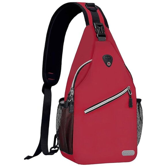 Other - Sling Backpack, Multipurpose Crossbody Shoulder Bag Travel Hiking Red